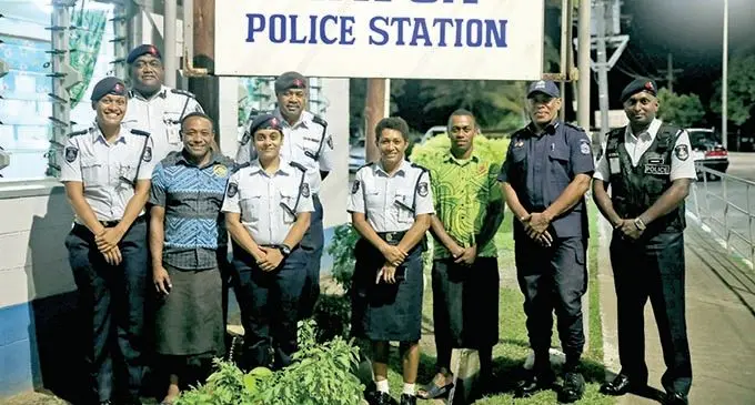 Police officers of Navua Police Station on December 31, 2020.  Photo: Police Media Cell