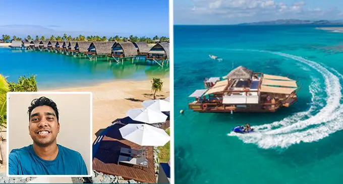 Marriott Momi Bay and Cloud 9 with the inserted image of Jonathan Gandhi.