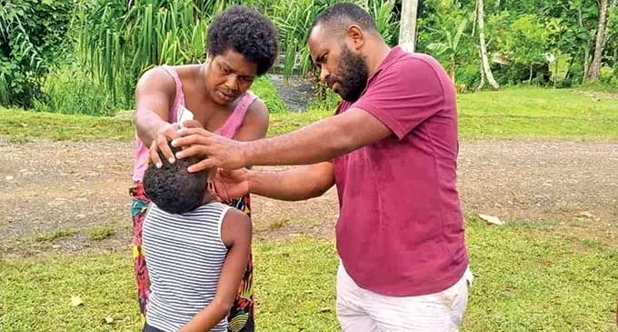 Ministry of Health and Medical Services personnel carrying out community health check-ups in the greater Rakiraki area to identify Leptospirosis cases in the community. Photo: Ministry of Health
