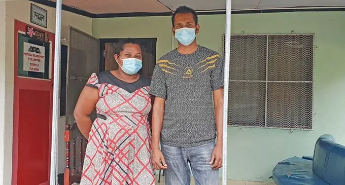 Pritesh Singh and his wife, Miliana Lutudra at their Viseisei home in Vuda, Lautoka on August 12, 2021.  Photo: Nicolette Chambers