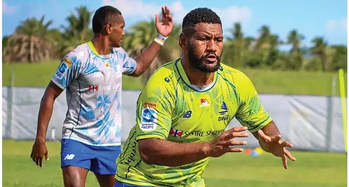 Swire SHipping Fijian Drua prop Emosi Tuqiri during training in Nadi last week. Photo: Fijian Drua media