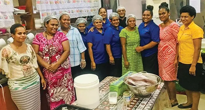 Staff of Sautu restaurant at Fiji Agromarketing, Nausori  Photo: Frederica Elbourne 