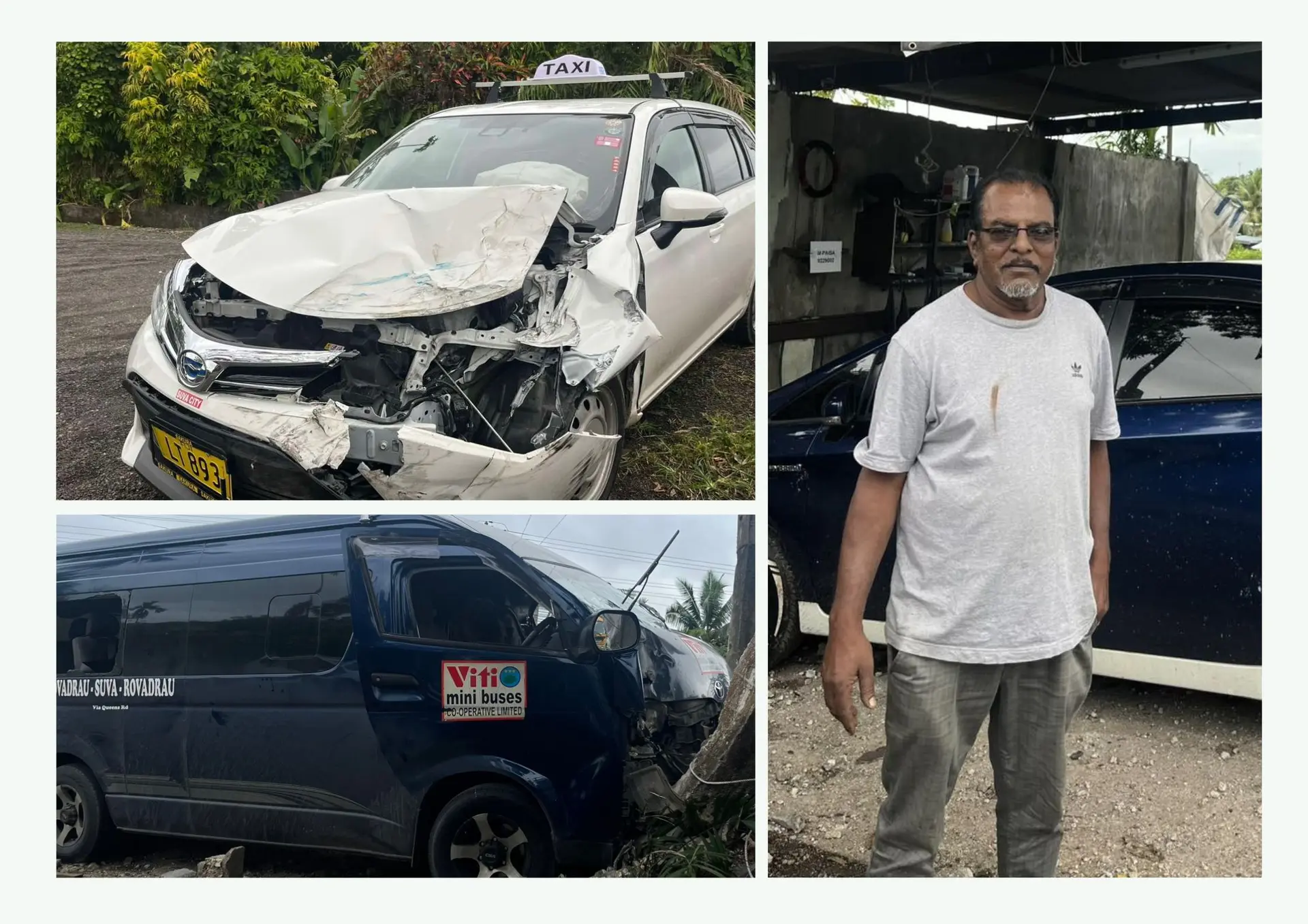 Car wash owner Mohammed Ayub Khan recounts the moments a minibus collided with a truck before crashing into his business. Police are investigating.
