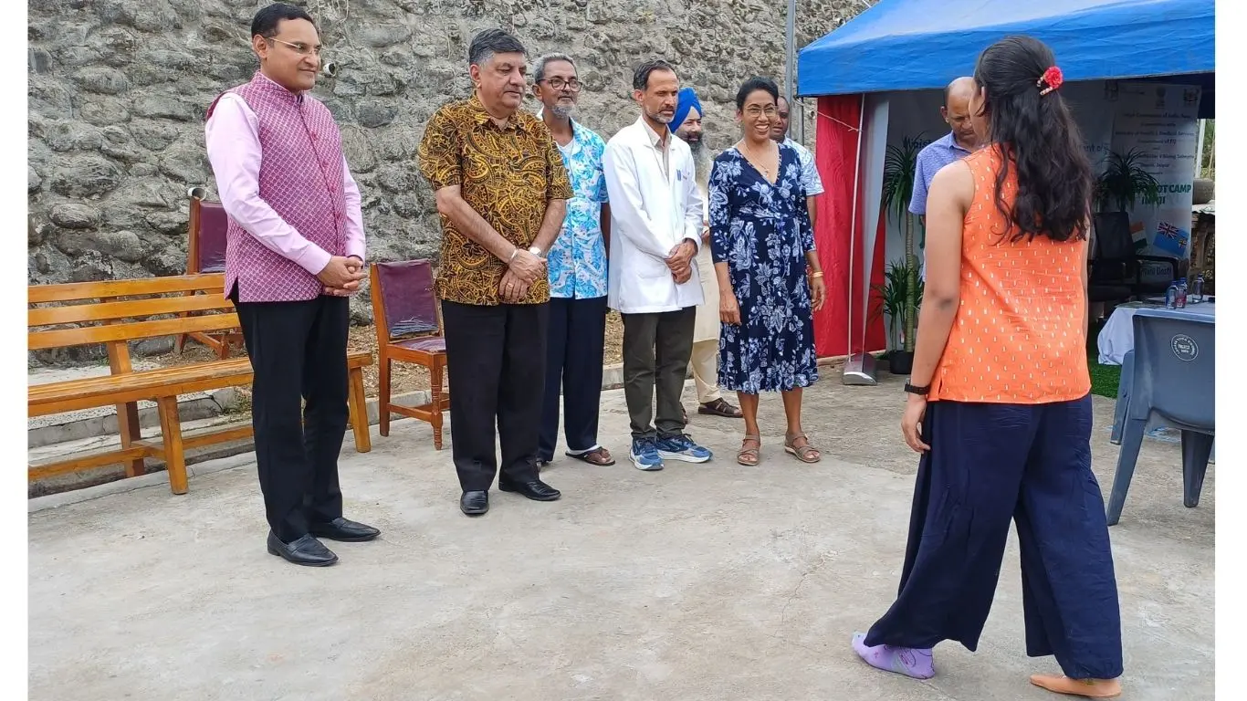 Shauravi Kumar took a walk after receiving limb during the Jaipur foot camp in Labasa on October 27, 2026. 