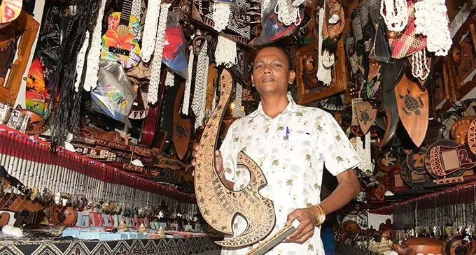 Suva Handicraft Centre vendor, Jitendra Lal at the Suva Handicraft Centre. Photo: Ronald Kumar