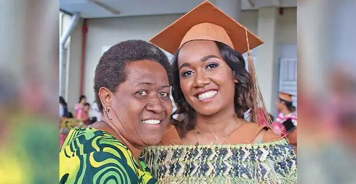 Adi Varanisese Rokoburogo (right) with her mother Asenaca Silome on August 31, 2023. Photo: Fariya Khan