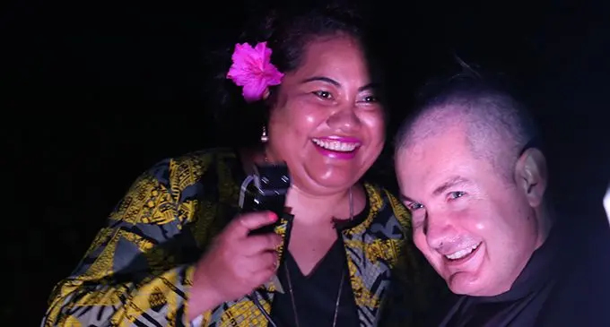 New Zealand’s High Commissioner to Fiji, Johnathan Curr has his hair shaved by wife, Florence Curr during the WOWs Kids Charity Save or Shave it Fundraiser on August 15, 2020.   Photo: Kelera Sovasiga
