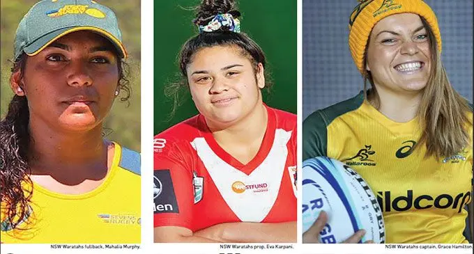 Left :NSW Waratahs fullback, Mahalia Murphy MIddle: NSW Waratahs prop, Eva Karpani. Right: NSW Waratahs captain, Grace Hamilton.