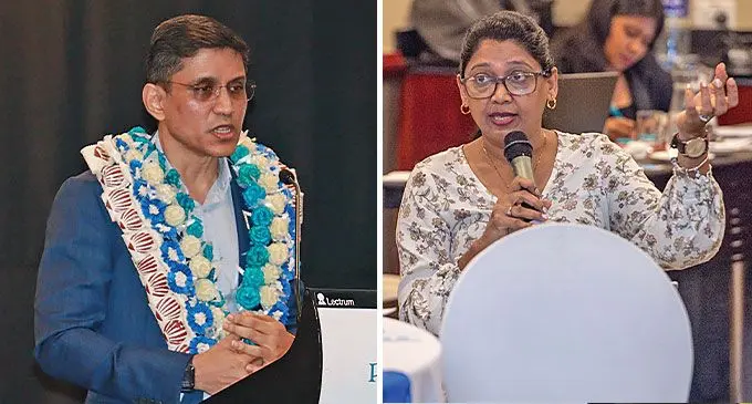 Permanent Secretary Shaheen Ali and Consumer Council of Fiji chief executive officer Seema Shandil.