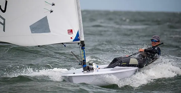 Sophia Morgan during the Oceania & Australian Laser Open & Youth Championships on Botany Bay in Sydney, Australia earlier this month. Photo: Catherine Morgan/FASANOC Media