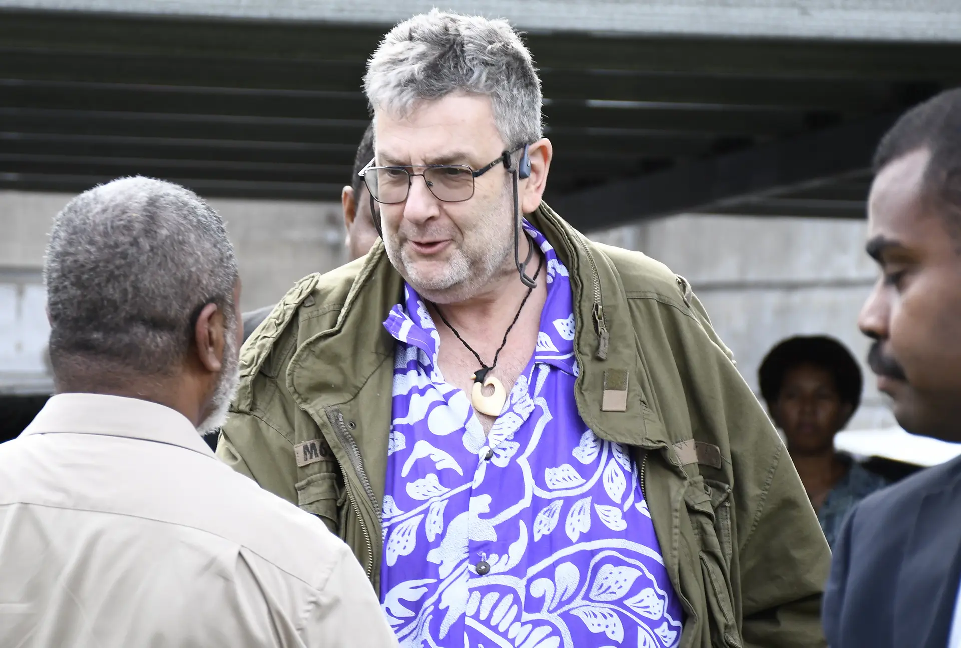 Former journalist and citizen publisher Charlie Charters outside the Suva Courthouse on February 23, 2026.