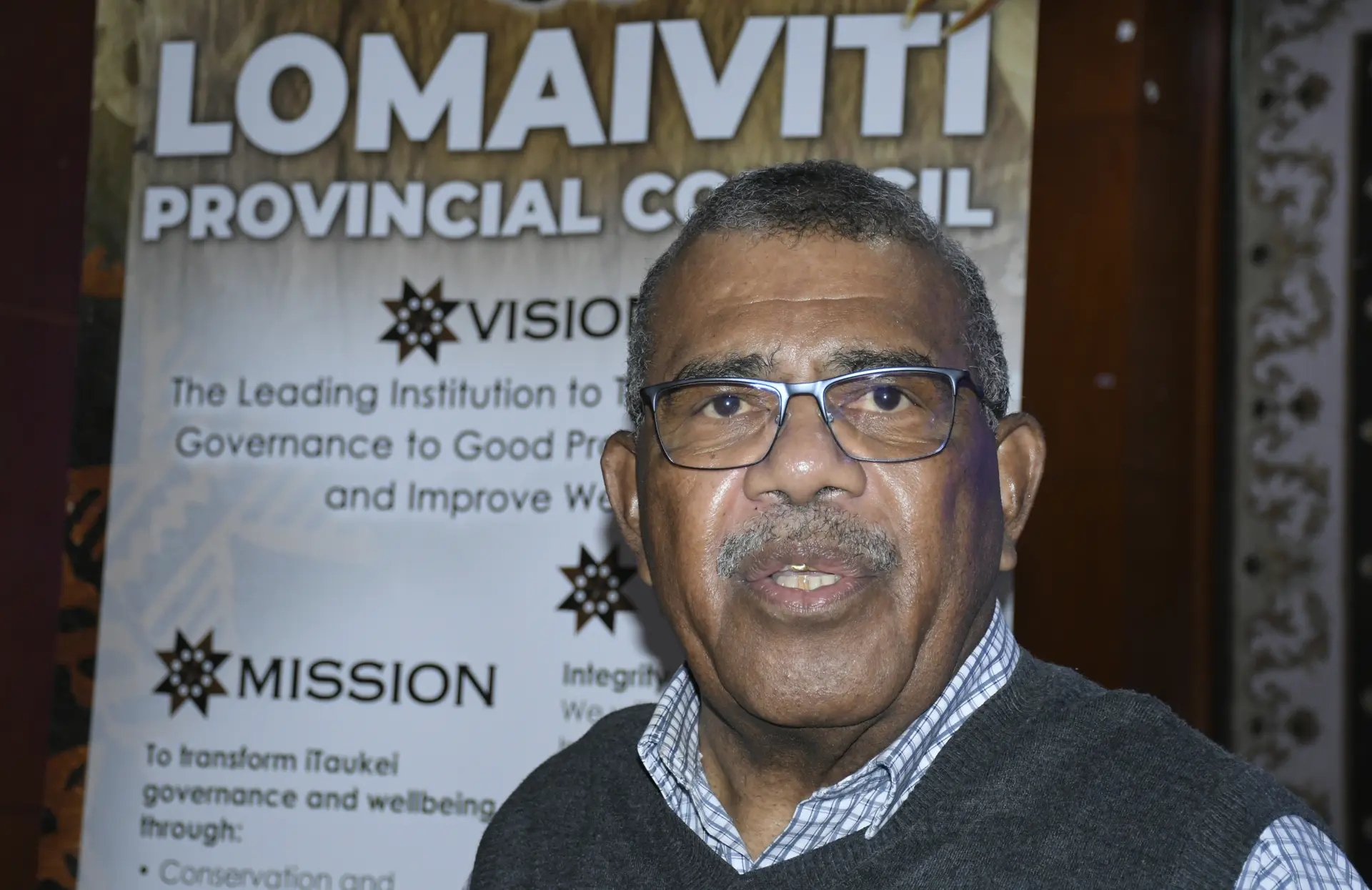 Lomaiviti Provincial Council Chairman, Samuela Vadei at the Lomaiviti Development Forum in Suva on May 26, 2026.