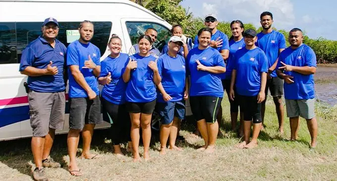 Staff of TEWAKA at the Natabua foreshore in Lautoka