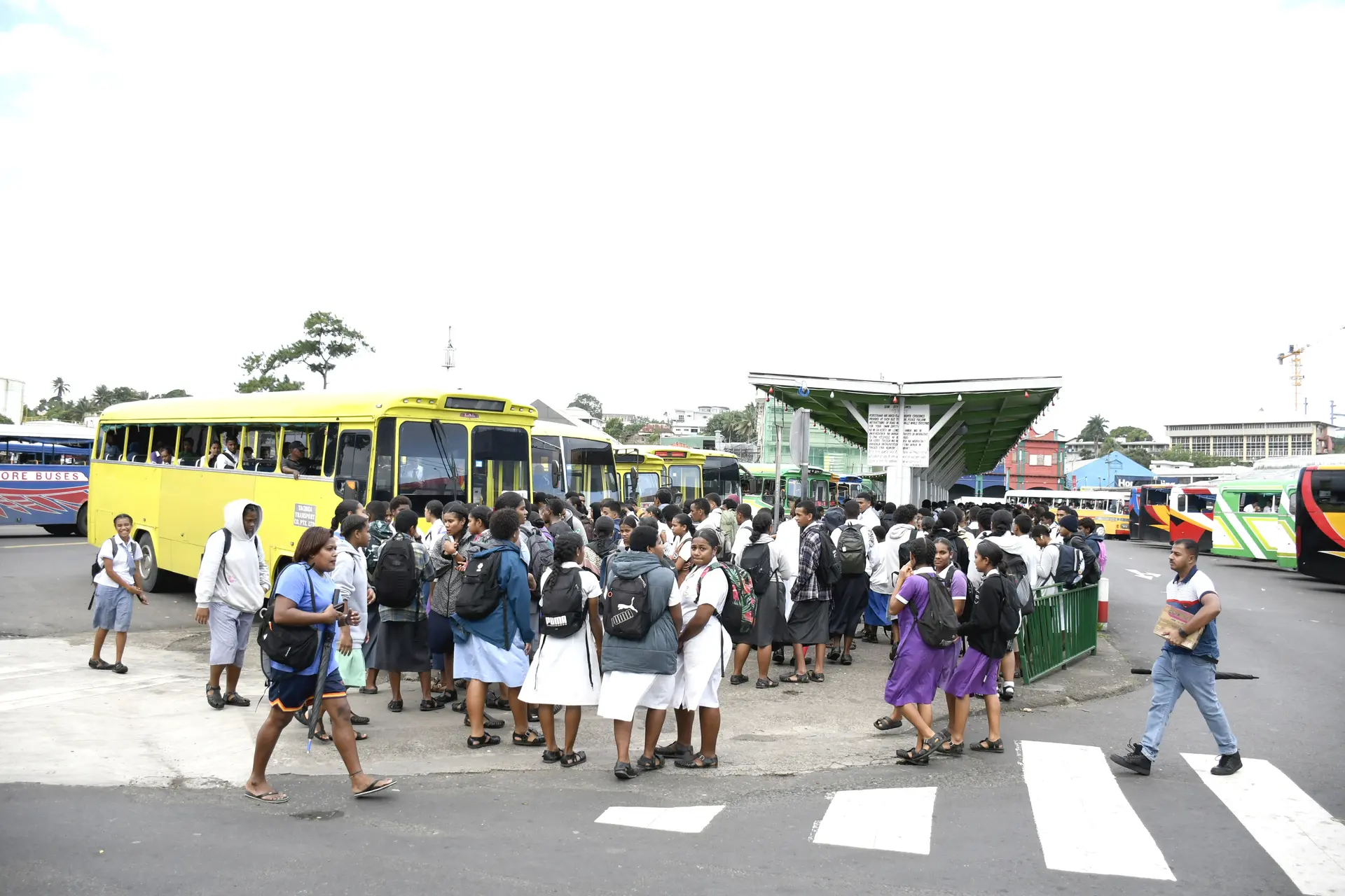 Bus commuters at the Suva Bus Stand.