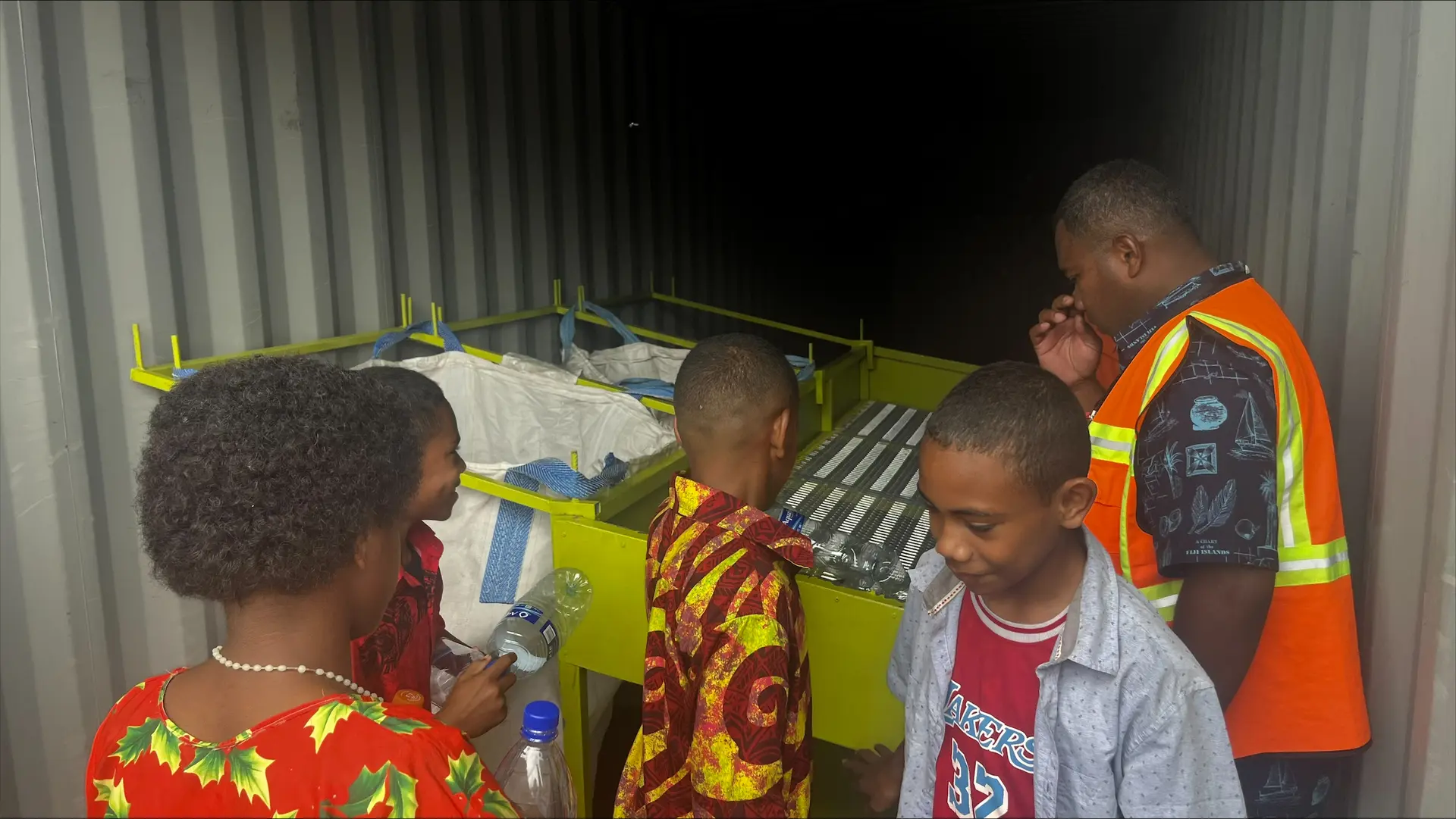 Students participate in the Nasinu Town Council launch of the Return and Earn Initiative.