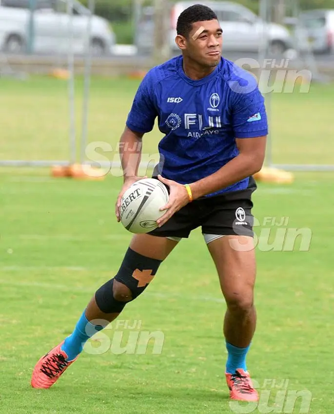 Fiji Airways Fijian 7s rep Meli Derenalagi training at Albert Park, Suva.