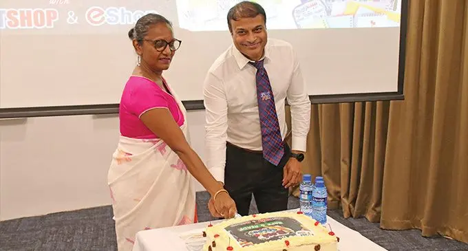 The Permanent Secretary for Education, Heritage and Arts, Dr. Anjeela Jokhan (left), with Post Fiji Pte Limited chief executive officer Dr Anirudha Bansoda