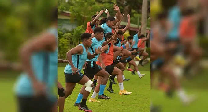 Members of the Fijiana 7s training squad go through their drill at the Pacific Theological College ground in Nasese, Suva, on August 10, 2022. Photo: Ronald Kumar