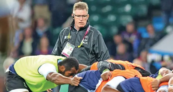 Fiji Airways Flying Fijians head coach John McKee during the 2015 Rugby World Cup in London. He has been with the Flying Fijians since 2014 and his contract expires on December 31   Photo: Rugby World Cup
