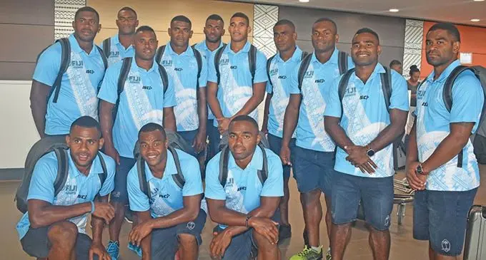 Members of the Fiji Airways Fijian 7s  at Nadi International Airport on November 23, 2018.  Photo: Waisea Nasokia 