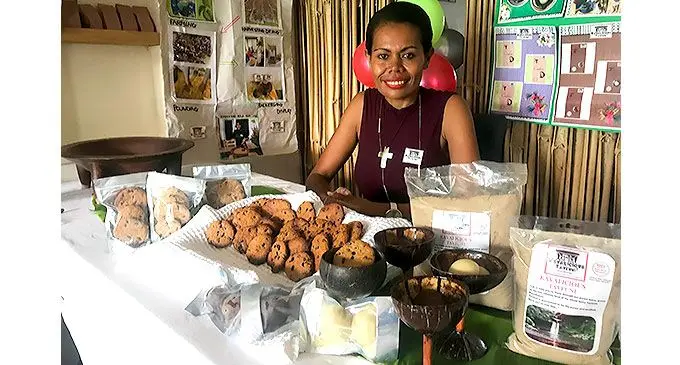 Kavalicious-Taveuni founder Ana Malumuvatu with her latest products at the Kava Bar in Nadi. Photo: Waisea Nasokia
