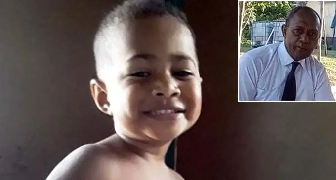 Three-year-old, Akuila Davu. Inset: Nomeni Nagusuivalu