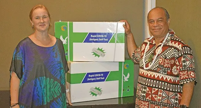 New Zealand High Commissioner Charlotte Darlow with the New Zealand’s Associate Minister of Foreign Affairs Aupito William Sio at the Sofitel Fiji Resort and Spa on June 3, 2022. Photo: Waisea Nasokia