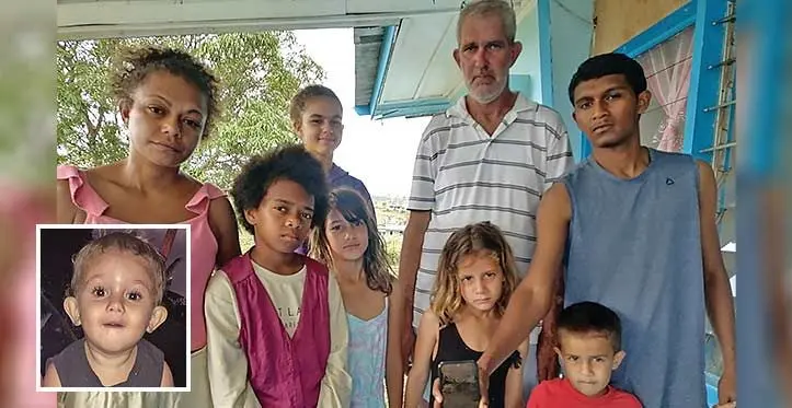 The family at their home in Mulomulo, Nadi, on September 17, 2023. Photo: Mereleki Nai. Inset: Deceased...Charles Jolame Ryan.