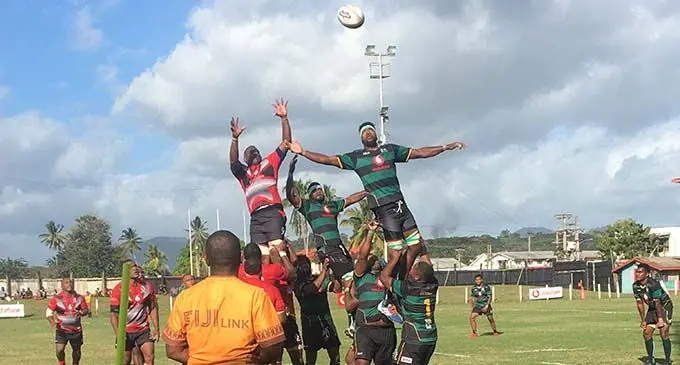 Action from Macuata-Ovalau clash at Subrail Park on August 29, 2020.  Photo: Renu Radhika