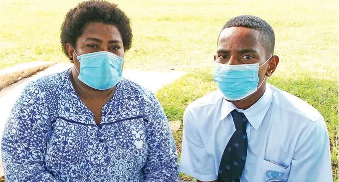 Maraia Waiwalu with her son Sikeli Waiwalu at Churchill Park in Lautoka on January 4, 2022. Photo: Salote Qalubau