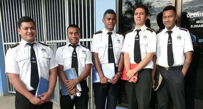 Cadets waiting for their interview outside Alpha Pacific Navigation Ltd office in Lautoka. Photo: Alpha Pacific Navigation Ltd