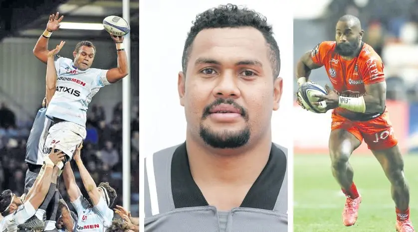 From left: Fiji Airways Flying Fijians lock Leone Nakarawa, Debutants Sevanaia Galala (centre) and Semi Radradra have been named in coach John McKee’s lineup for the June Tests.