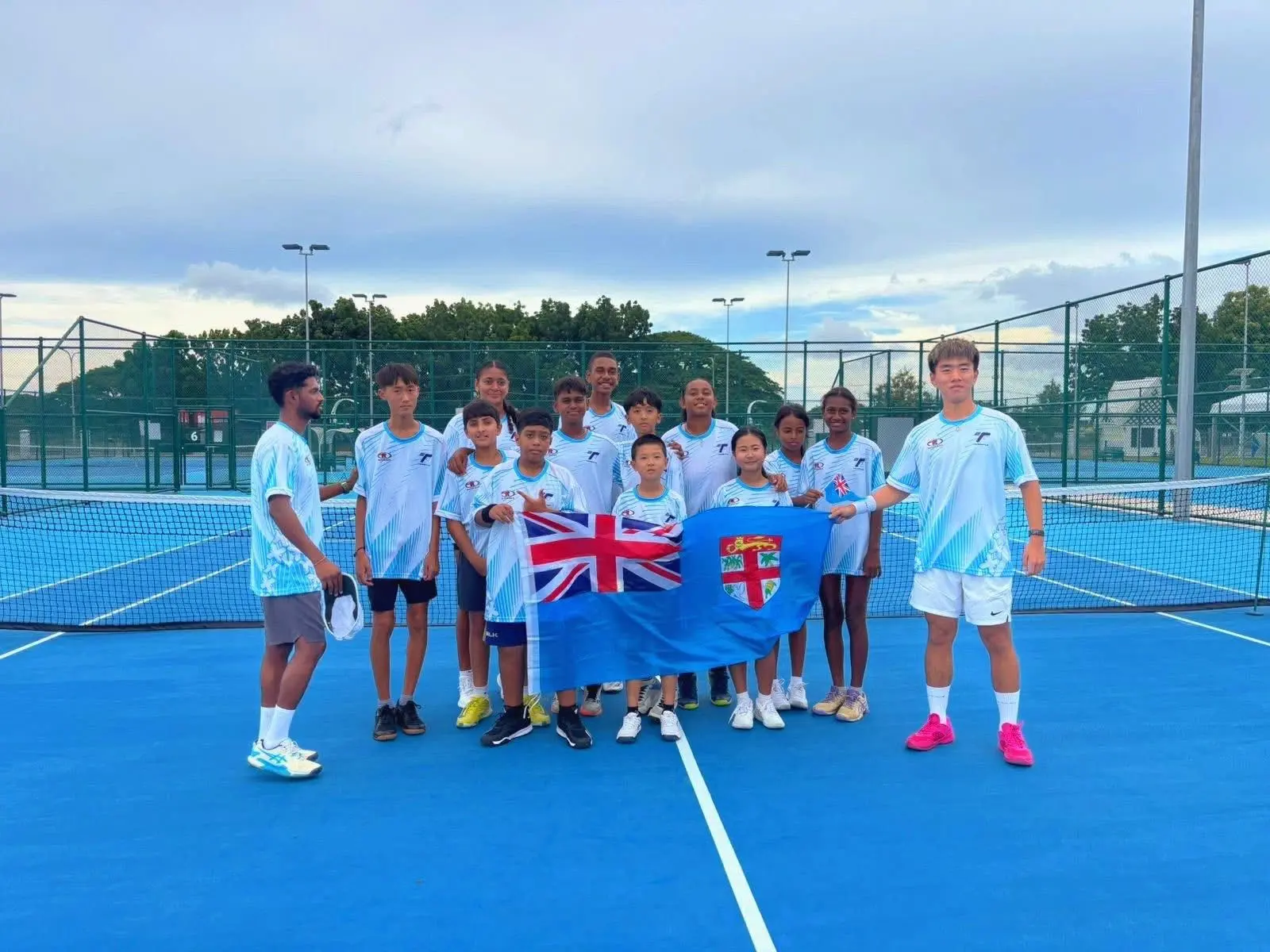 Fiji Junior tennis team in Honiara, Solomon Islands. 