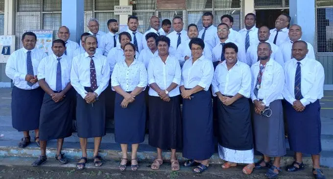 Teachers and staff of Ratu Kadavulevu School. Photo: Jone Salusalu