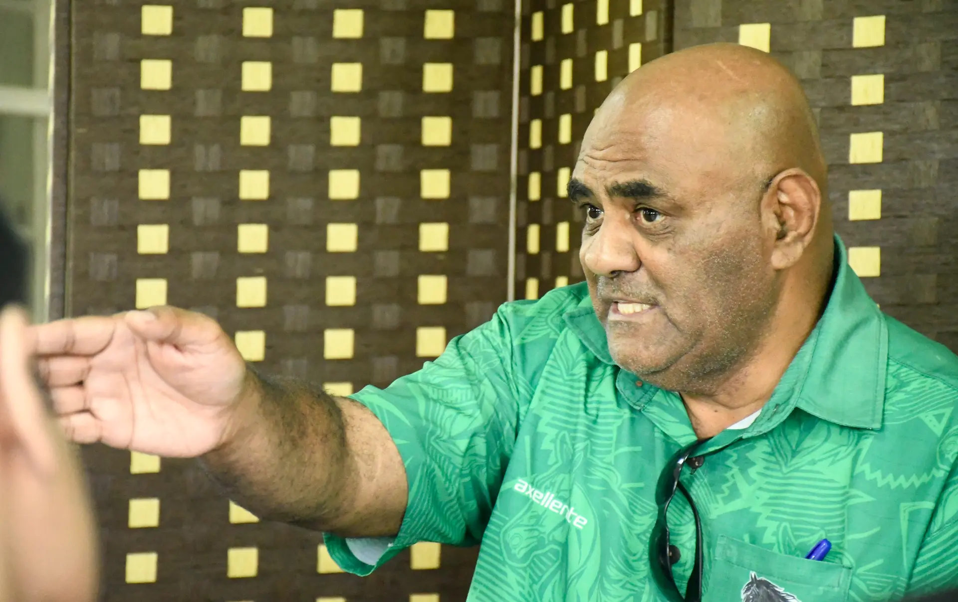Tikina-na-Sigatoka landowners spokes person Joeli Kunaturaga while speaking to media expressing their disapproval to mining on their land on October 21, 2026.