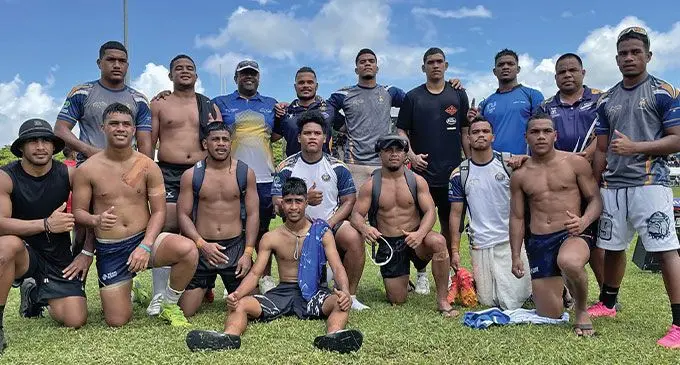 Nauru Under-21 team at the McDonald’s Fiji Coral Coast 7s at Lawaqa Park, Sigatoka on January 17, 2025. Photo: Ioane Asioli