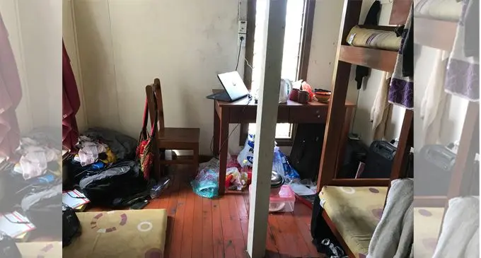 The condition at one of the residences where the Solomon Islands students stay.