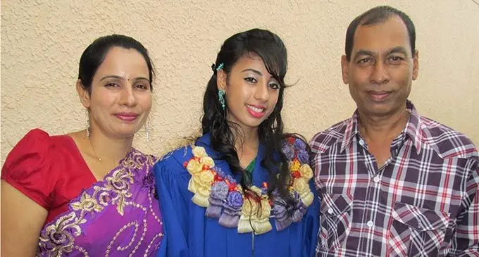 Sushi Lata, her daughter Sonam Sheenal and husband, Suresh Kumar. 