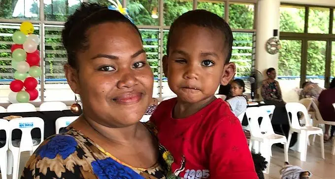 Keresi Marama and her son, Robert Mathew. Photo: Josefa Babitu
