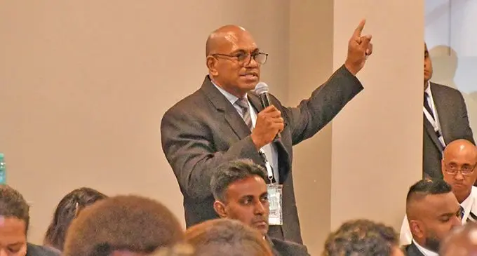 Lawyer Aca Rayawa during the 25th Attorney-General’s Conference at the Sheraton Fiji Golf and Beach Resort in Denarau Island on December 8, 2023.  Photo: DEPTFO News