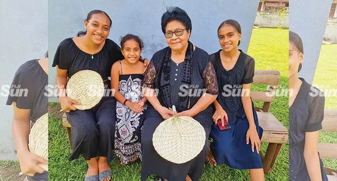 Falefehi Tuitavake Petueli along with her family at the St Thomas Anglican Church in Labasa Town on April 15, 2022. Photo: Sampras Anand