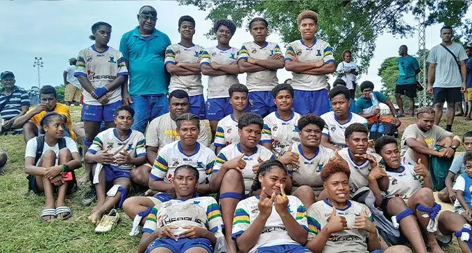 Wainimala Secondary School girls rugby league team at Prince Charles Park, Nadi, on April 20, 2024. Photo: Waisea Nasokia