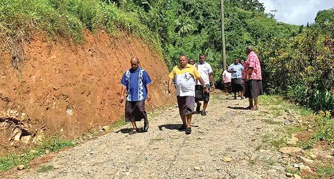 Minister for Rural and Maritime Development, Inia Seruiratu (2nd from left) while commissioning the new road at Naitauvoli Village in Naitasiri.