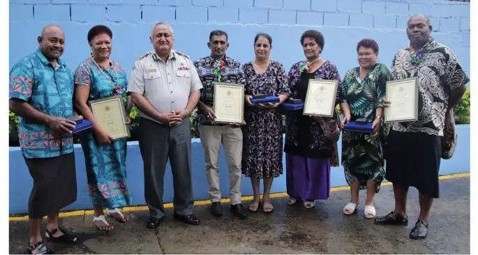 Mr and Mrs Vereivalu, Commander Kean, Mr and Mrs Raven, Mrs Rabua, Mr and Mrs Ligaiviu