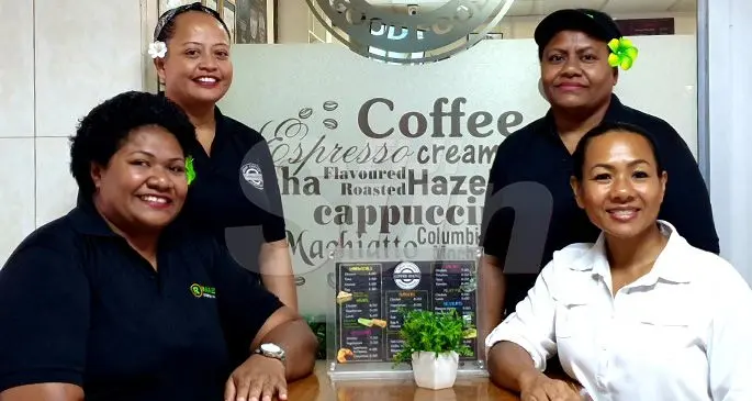 From left: Nanise Karai, Tiu Katarina, Keresi Rokorua and Raiwaqa Bakery owner Atela Yee. Photo: Maika Bolatiki