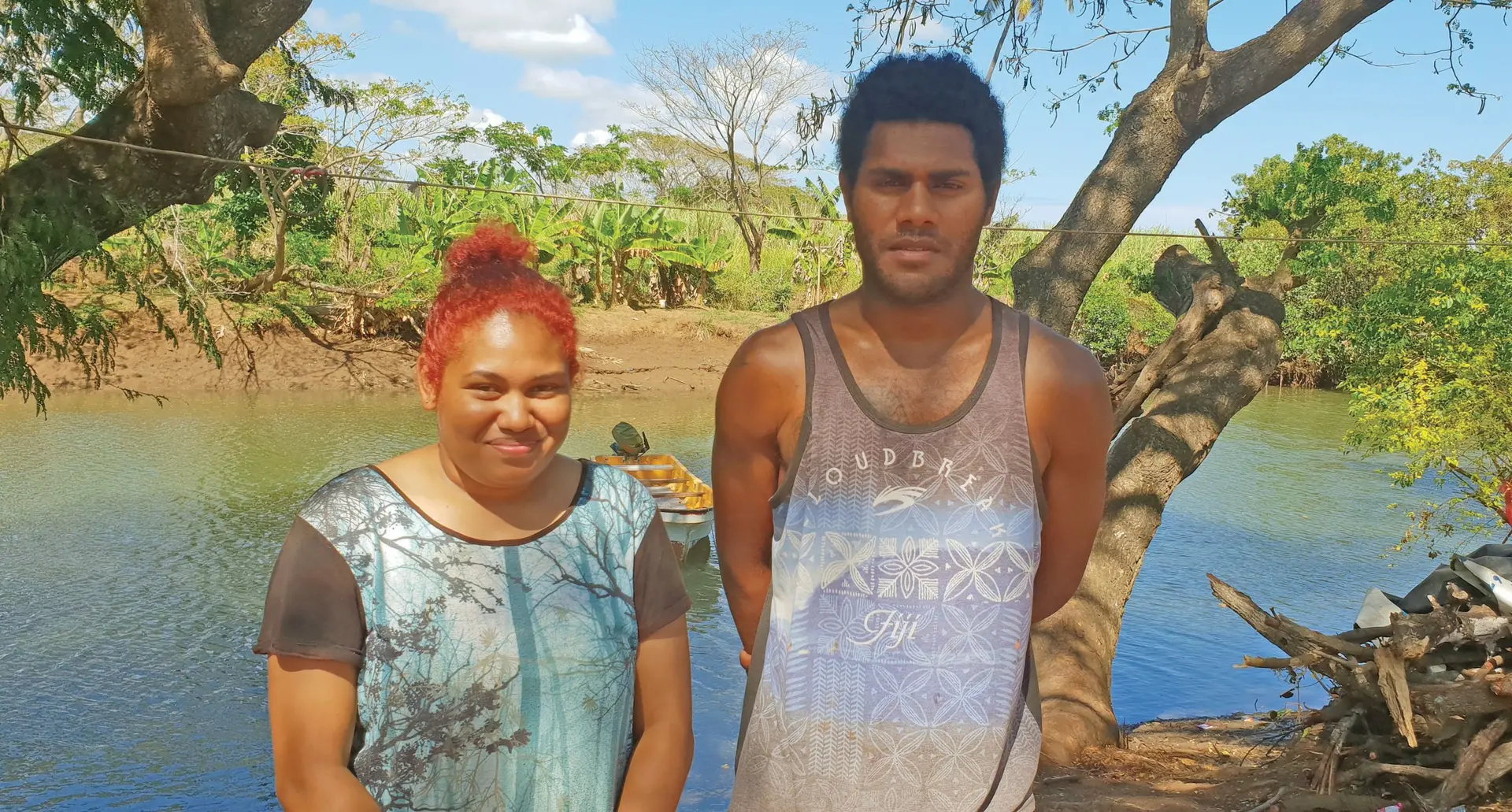 Sanaila Bula and his wife, Lusi Marakiwai who found the body of a woman in Teidamu, Lautoka on September 16, 2021. Photo: Nicolette Chambers 