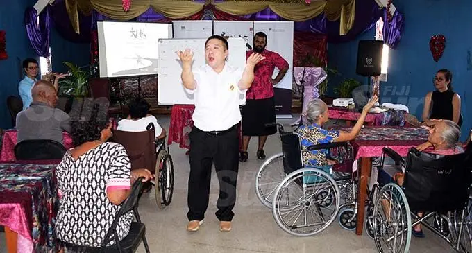 Tai Chi Master, Wu Dong teaching some Tai Chi moves to residents of the Golden Age Home in Samabula, Suva, on December 19, 2019. Photo: Ronald Kumar