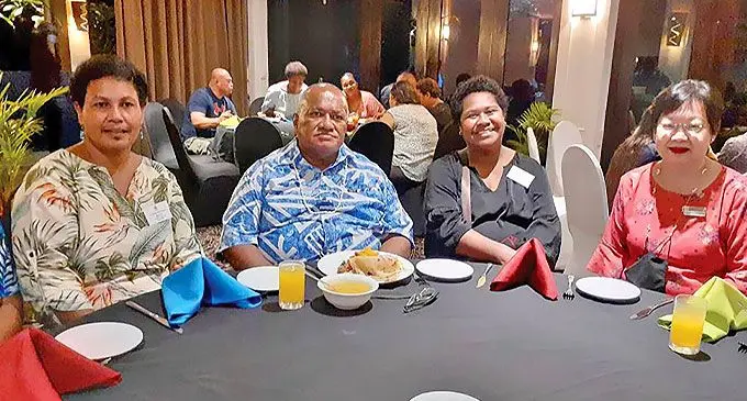 From left: National Fire Authority’s Bale Tuifagalele, Fiji’s Ambassador to Japan Isikeli Mataitoga, Energy Fiji Limited’s Kelera Vunisaravi and South Pacific Business Development (SPBD) director Lorraine Seeto during the Fiji Institute of Accountants event at Warwick Fiji along the Coral Coast over the weekend