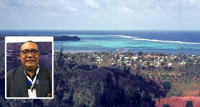 Inset: Captain Sesoni Komaisoso. Photo: Laisa Lui. A village from the island of Lakeba in the Lau group of islands.