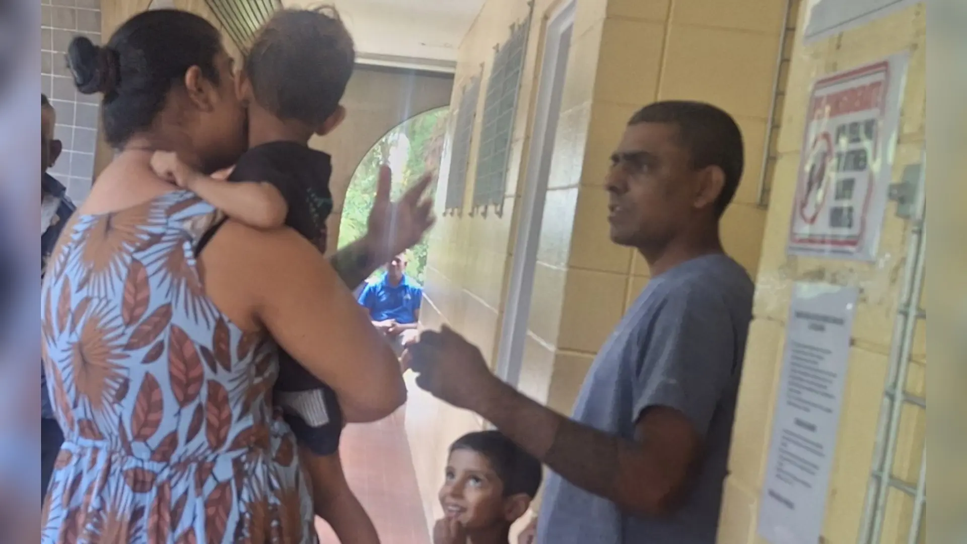 Artika Sharma with her husband Ajay Kumar, and their children after being granted bail yesterday at High Court in Lautoka. 